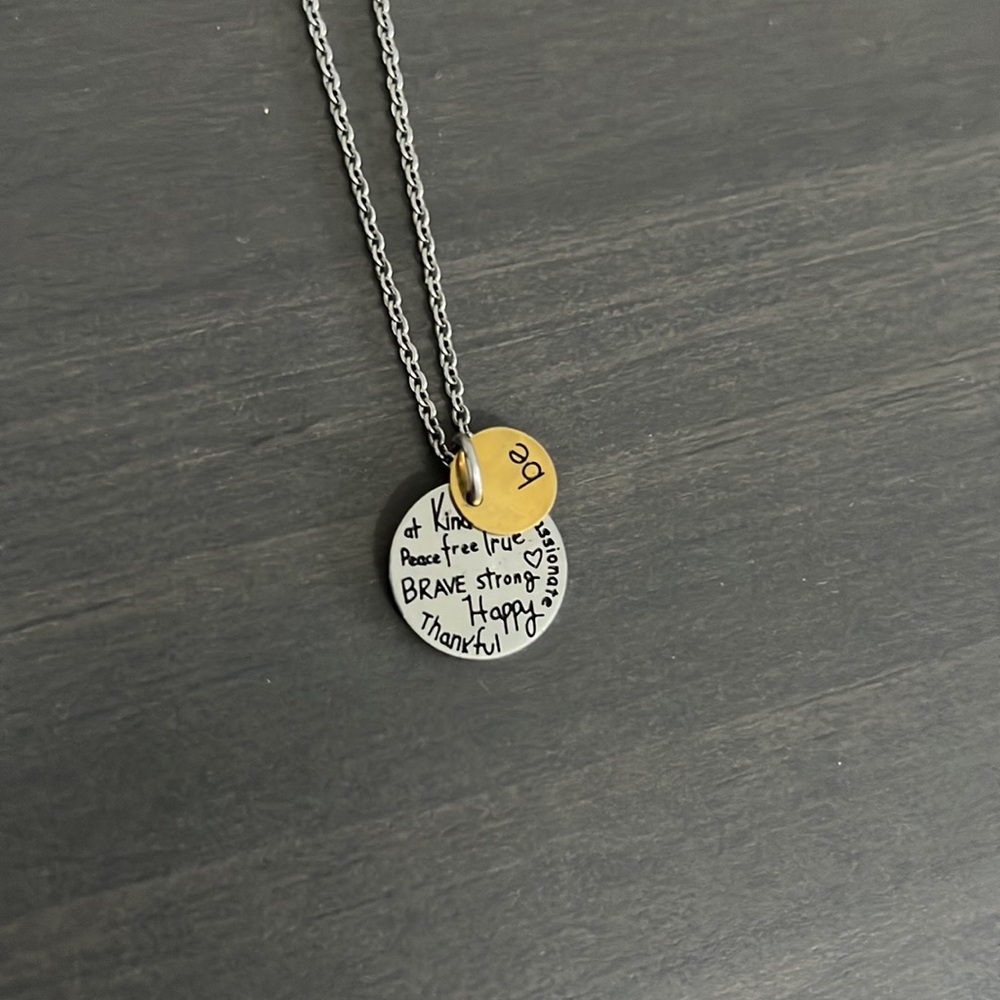 Stainless Steel Be Kind, Brave Happy, Thankful Necklace - Picture 6 of 6